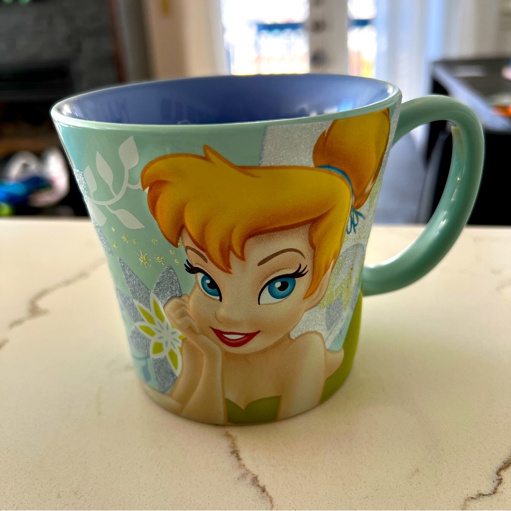 LIKE NEW Disney Tinkerbell Mug with Blue Interior